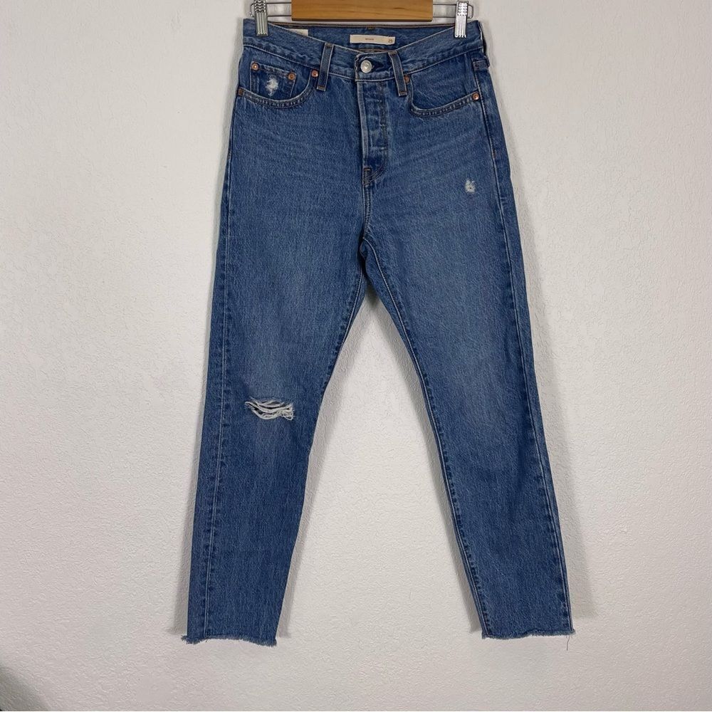 Levi’s 501 Big E High Waisted Hidden Button Fly Weggie Skinny Jeans size 25